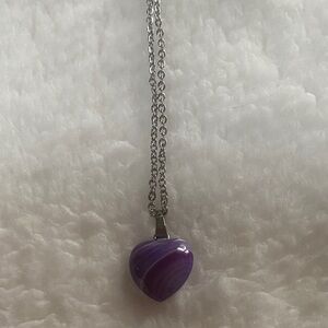Purple Heart Pendant Necklace